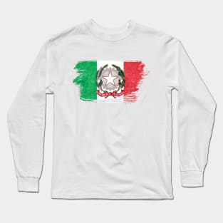 Italy flag - grunge brick stone Long Sleeve T-Shirt